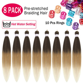 Alrence Braiding Hair 8 packs displayed together