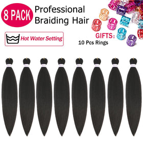 Alrence Braiding Hair 8 packs with Yaki texture