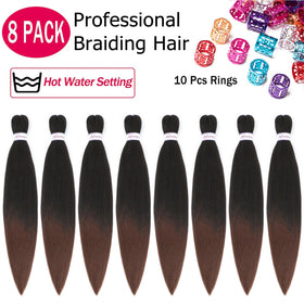 Alrence Braiding Hair 8 packs with yaki texture