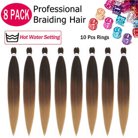Alrence Braiding Hair 8 packs with Yaki texture