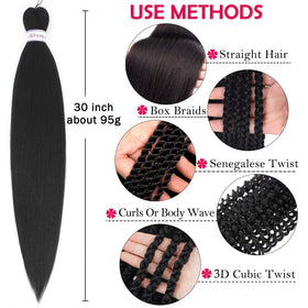 Alrence Braiding Hair displayed in various colors
