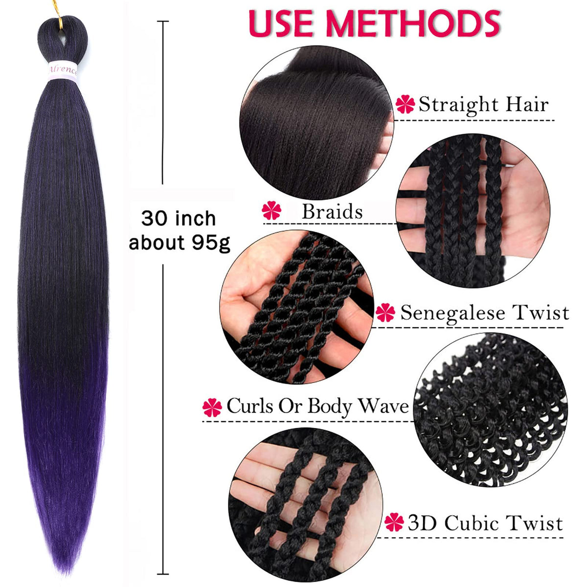 Alrence braiding hair in various colors