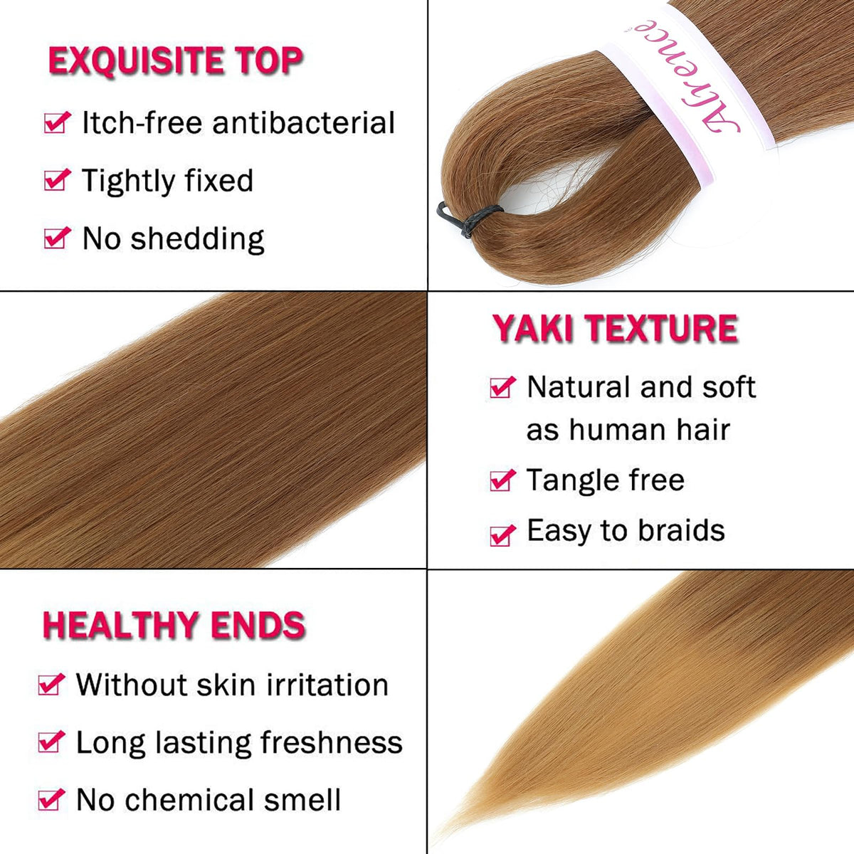 Alrence braiding hair in various colors and styles