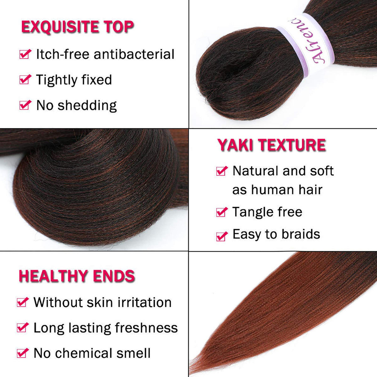 Alrence braiding hair showing yaki texture