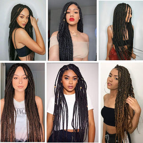 Alrence Braiding Hair styled in knotless braids