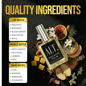 ALT. FRAGRANCES Executive No. 26 packaging with fragrance notes