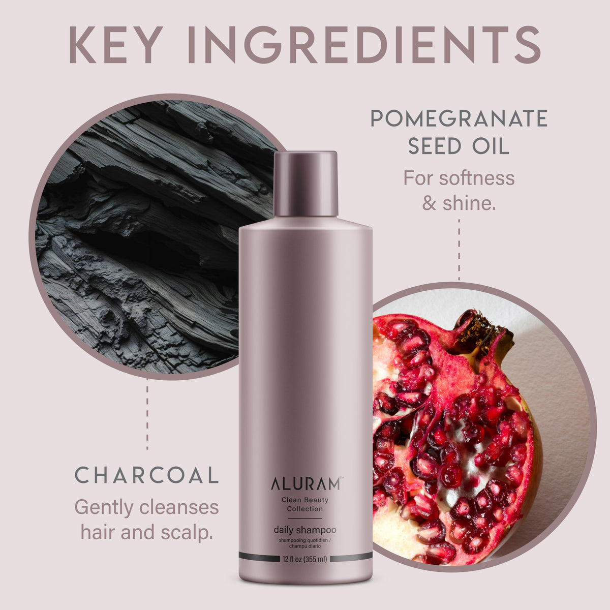 ALURAM Coconut Water Daily Shampoo 390g side view