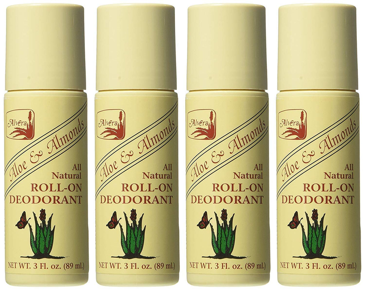 Alvera All Natural Roll-On Deodorant Aloe & Almonds front view