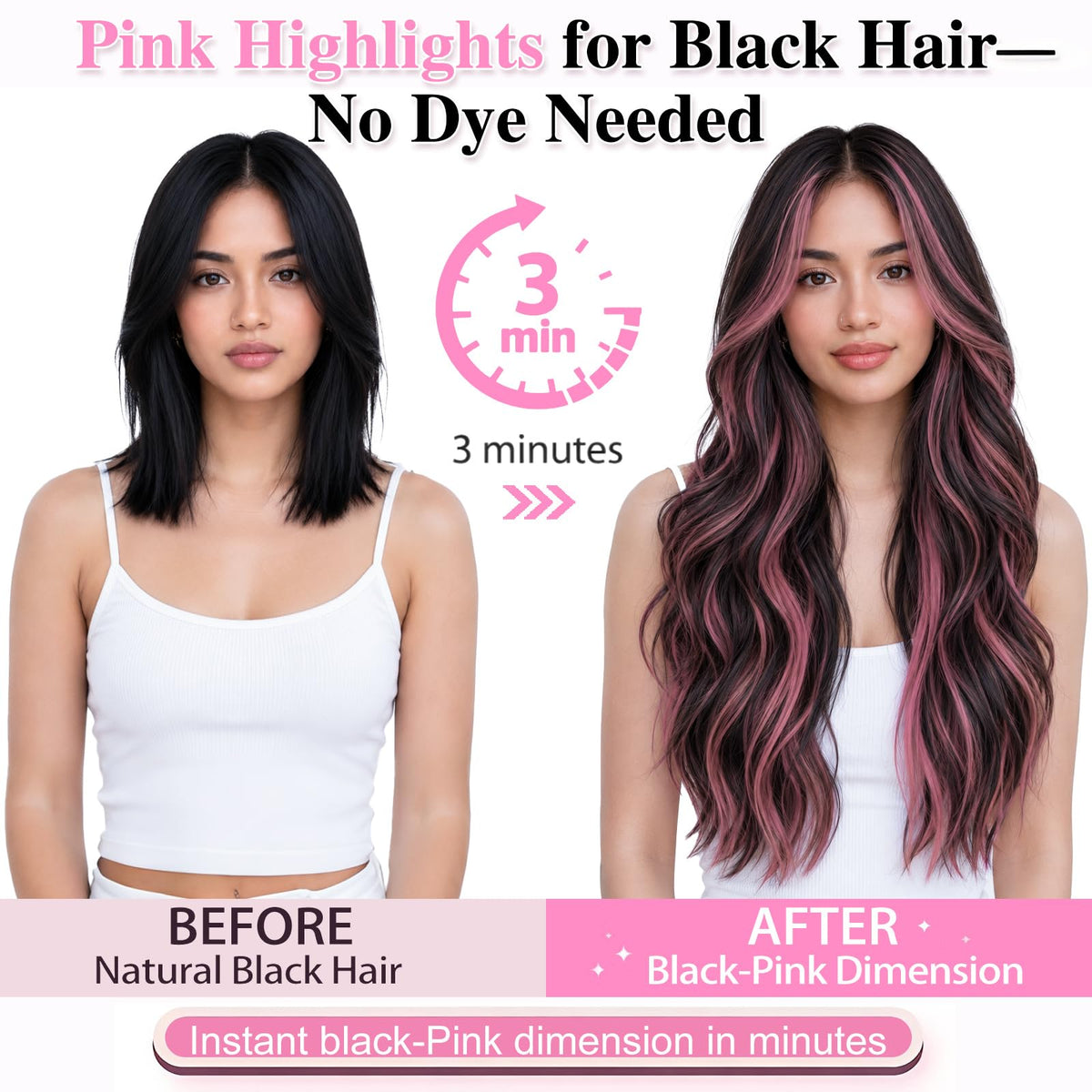 ALXNAN clip-in hair extensions showing secure BB clips