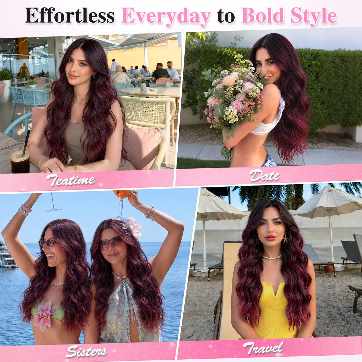 ALXNAN extensions styled in a wavy hairstyle