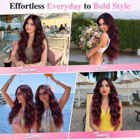 ALXNAN extensions styled in a wavy hairstyle