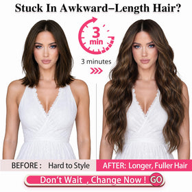 ALXNAN hair extensions 5 inch clip-in weft close-up