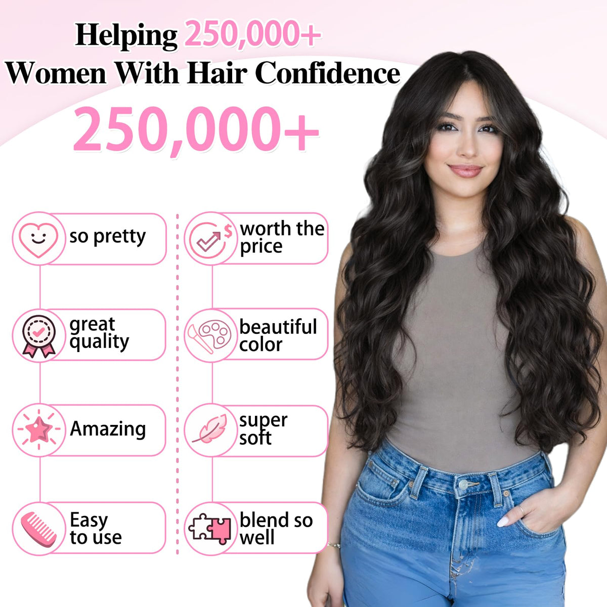 ALXNAN hair extensions in a hair care routine setting