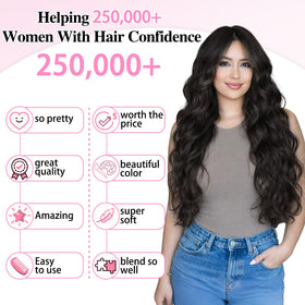 ALXNAN hair extensions in a hair care routine setting