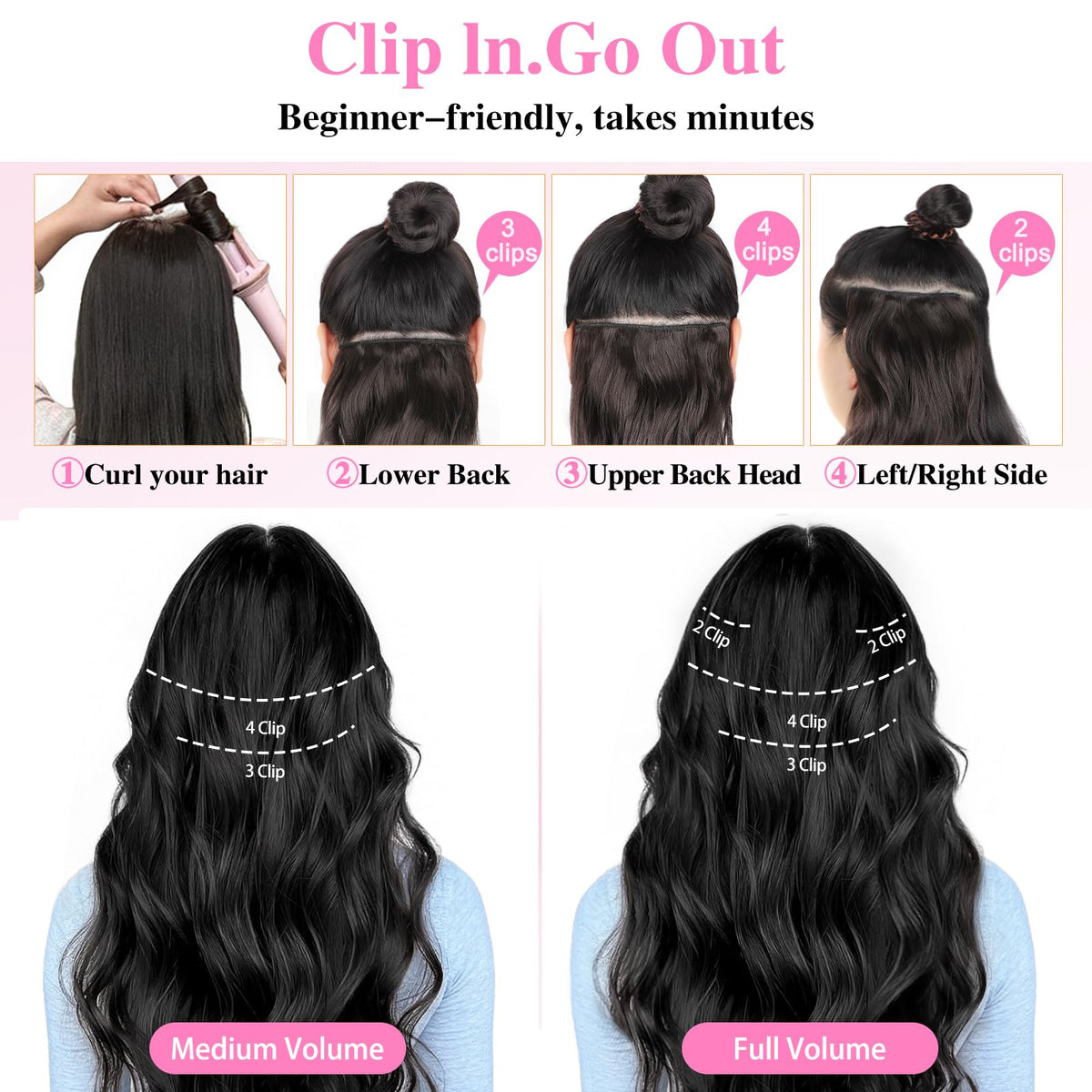 ALXNAN hair extensions on a mannequin head