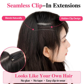 ALXNAN hair extensions on model showcasing length