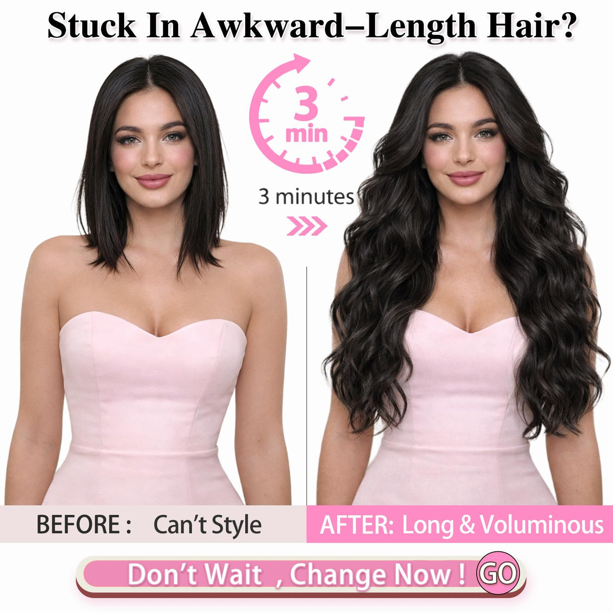ALXNAN hair extensions packaging with clear details