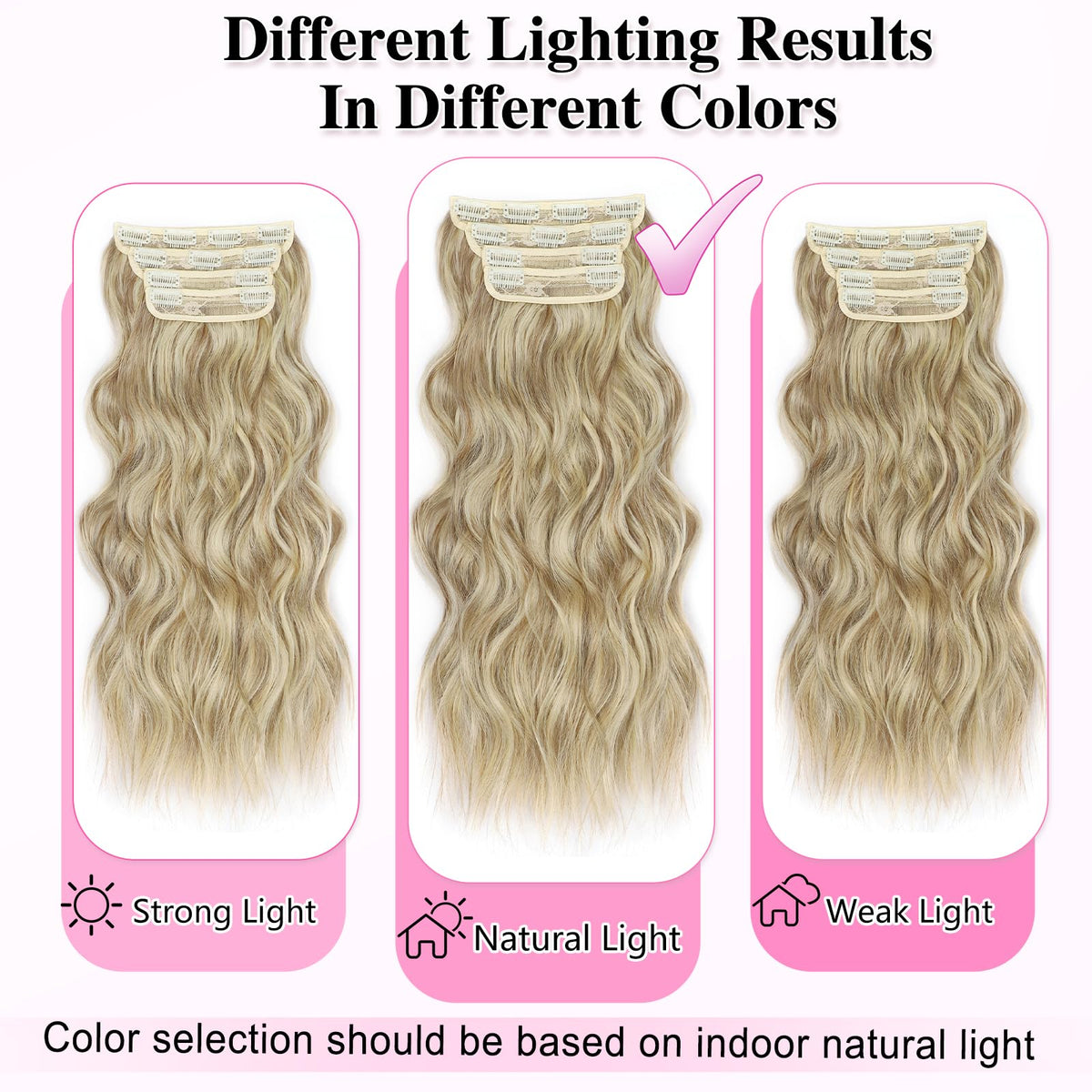 ALXNAN Long Wavy Clip in Hair Extensions 20" in use