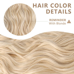ALXNAN Long Wavy Clip in Hair Extensions 20 inch blonde packaging
