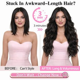 ALXNAN Long Wavy Clip in Hair Extensions 20 inch packaging