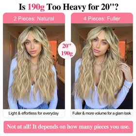 ALXNAN Long Wavy Clip in Hair Extensions in a stylish hairstyle