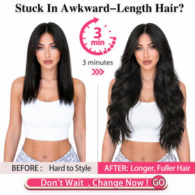 ALXNAN Long Wavy Clip in Hair Extensions packaging