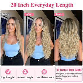 ALXNAN Long Wavy Clip in Hair Extensions packaging