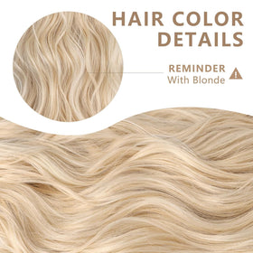 ALXNAN Long Wavy Clip in Hair Extensions styled on model