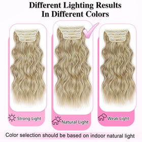 ALXNAN Long Wavy Clip in Hair Extensions texture detail