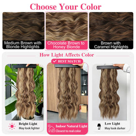 ALXNAN Long Wavy Clip in Hair Extensions with a brush and detangling spray