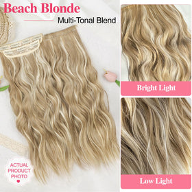 ALXNAN Long Wavy Hair Extensions displayed on a mannequin
