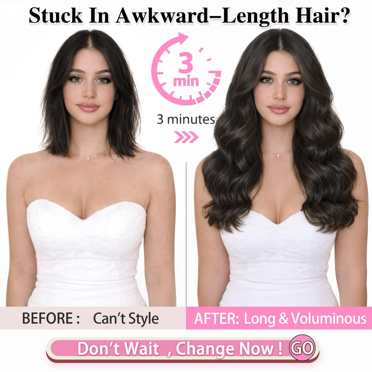 ALXNAN Wavy Clip in Hair Extensions packaging