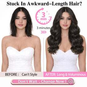 ALXNAN Wavy Clip in Hair Extensions packaging