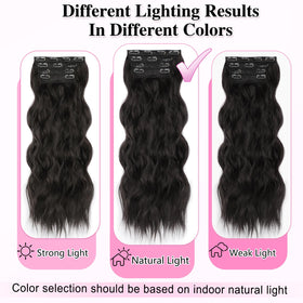 ALXNAN Wavy Clip in Hair Extensions styled in hair
