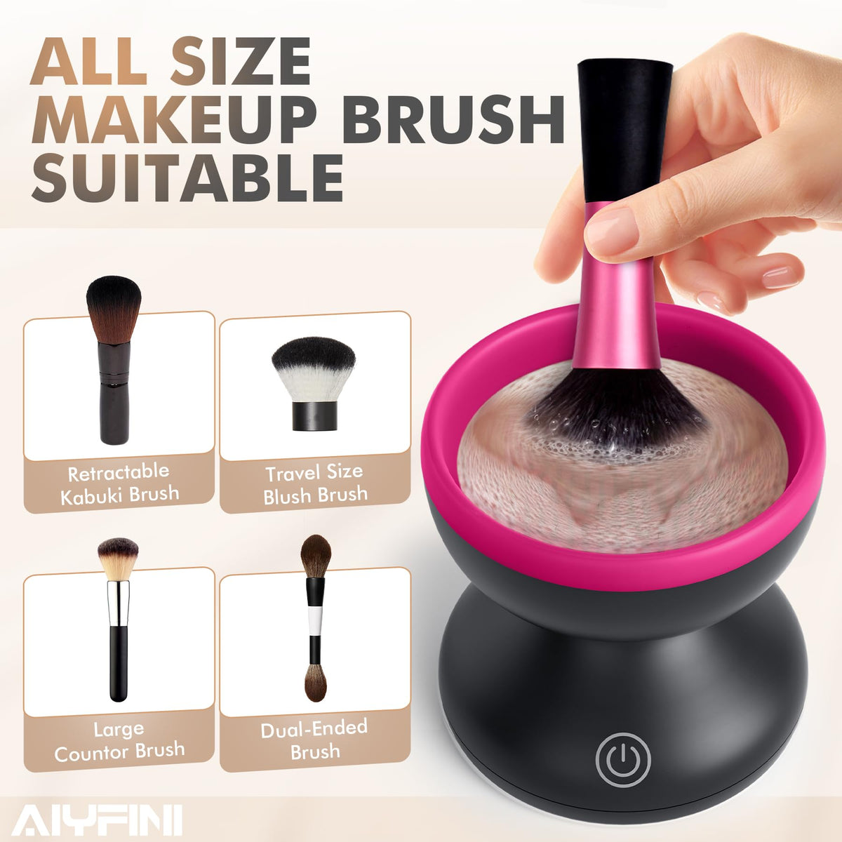 Alyfini Makeup Brush Cleaner Machine silicone bowl