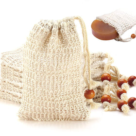 AMAHOMESA natural sisal soap saver bag front view