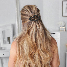 Amariver Vintage French Barrette Clip in use on long hair
