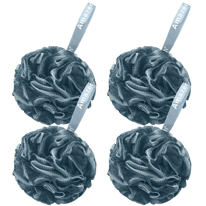 AmazerBath Bath Shower Loofah Sponge Set of 4 in indigo colour