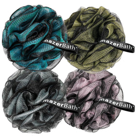 AmazerBath Charcoal Loofah Sponge Set of 4 in various colours