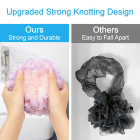 AmazerBath loofah sponge creating rich lather with body wash