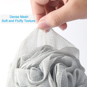 AmazerBath Loofah Sponge displaying its strong knotting design