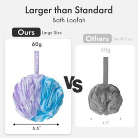 AmazerBath Loofah Sponge set displayed on a bathroom shelf