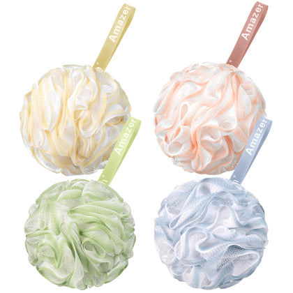 AmazerBath Loofah Sponge Set of 4 in various colours