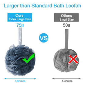 AmazerBath loofah sponge showing its extra-large size