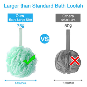 AmazerBath Loofah Sponge with rich lather from body wash