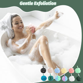 Amazerbst Loofah 6 Pack displayed in bathroom setting