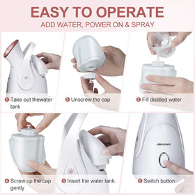 Amconsure Facial Steamer close-up of nano-ionic mist