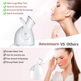 Amconsure Facial Steamer in a bathroom setting
