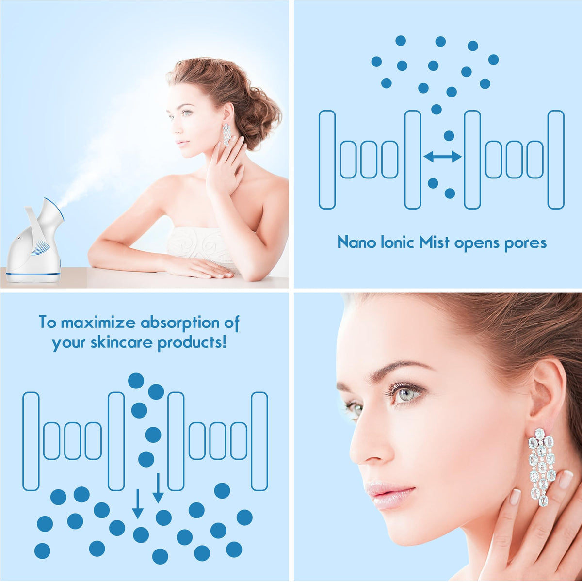 Amconsure Facial Steamer with 3-piece extractor kit