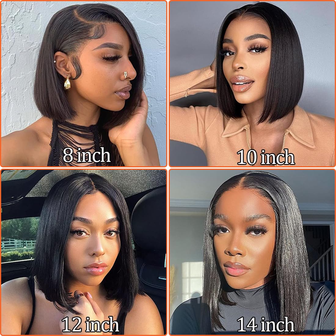 Amella U Part Wig 10inch straight bob back view